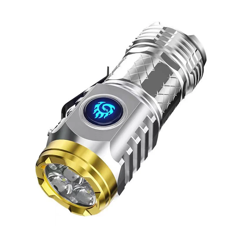 Kompakt LED-Lommelygte med Genopladelig Batteri & Lysstyrke