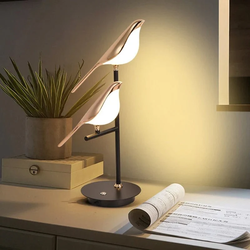 Stilfuld LED Bordlampe med Fugleform – Skab Hygge og Elegance