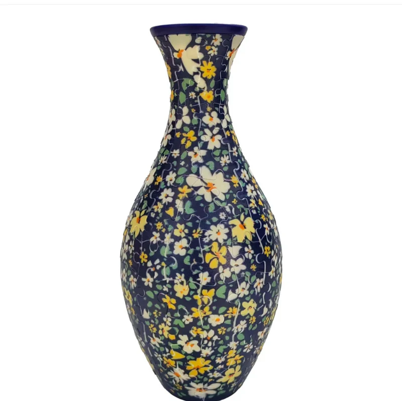 Bygbar 3D Puslespilsvase til Friske Blomster – Unikt Design