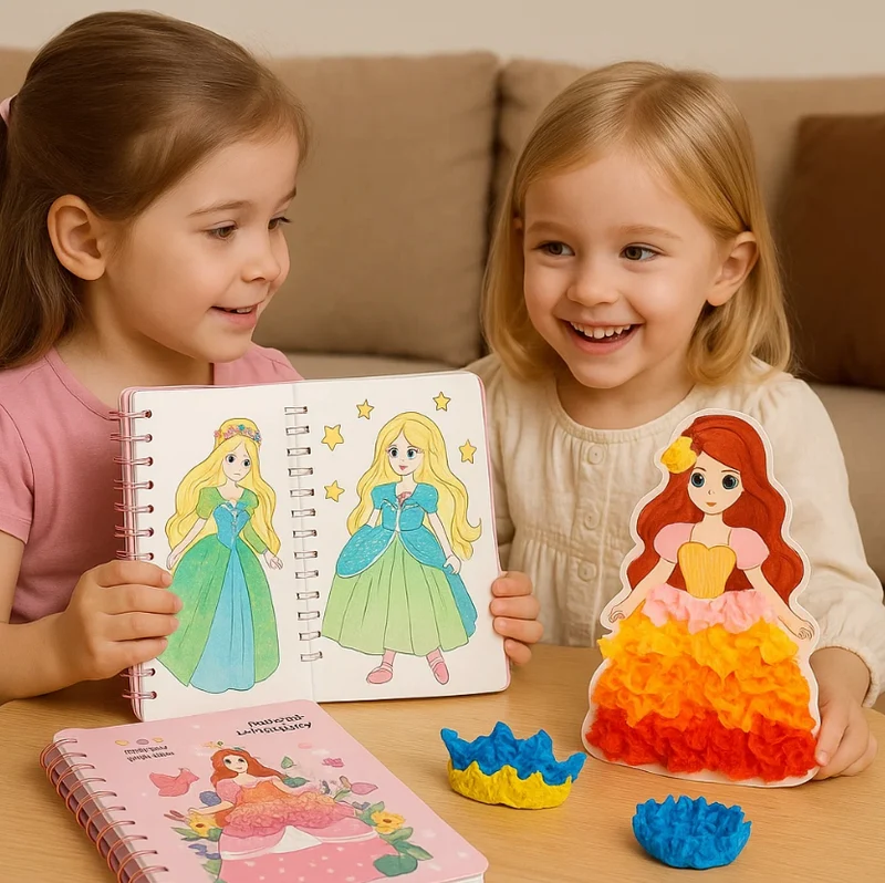 Kreativt Prinsessedesign Studie for Børns Fantasi