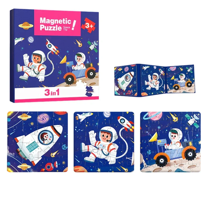 Magnetisk Montessori Puslespilbog for Kreativ Læring