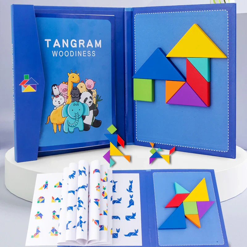Magnetisk Tangram Bog - Kreativ Leg & Læring på Farten