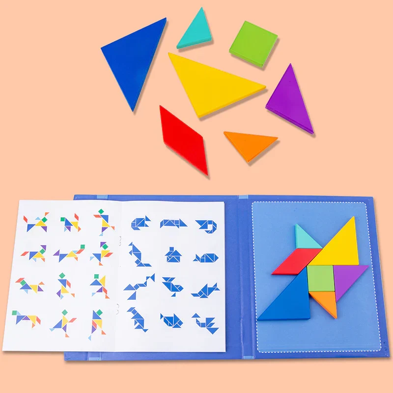 Magnetisk Tangram Bog - Kreativ Leg & Læring på Farten
