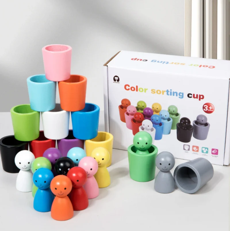 Montessori Farvesorteringsspil i Træ – Lær & Leg med Farver