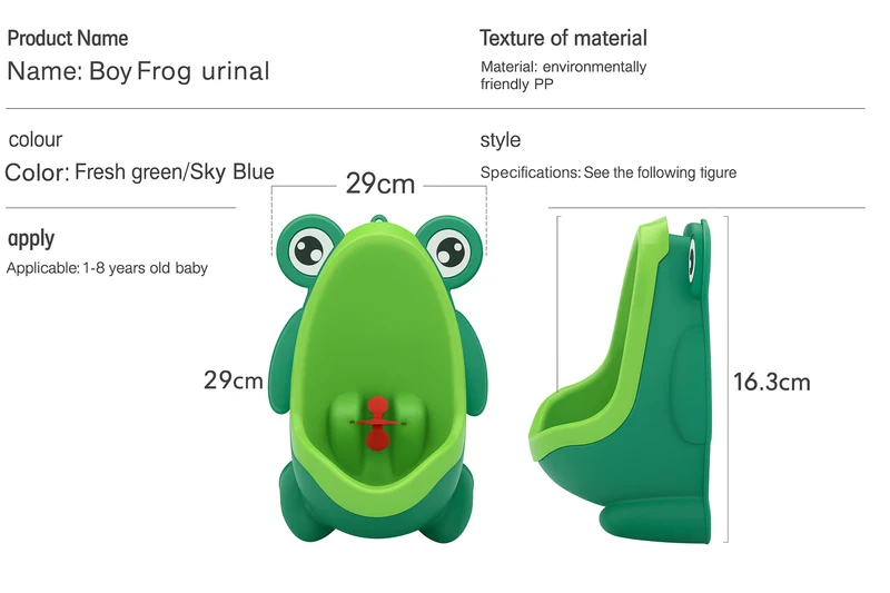 Sjov Frø Toilettræning Urinal - Hygiejnisk og Justerbar