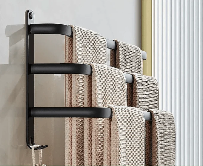 Vægmonteret Håndklædeholder i Aluminium - Pladsbesparende Design