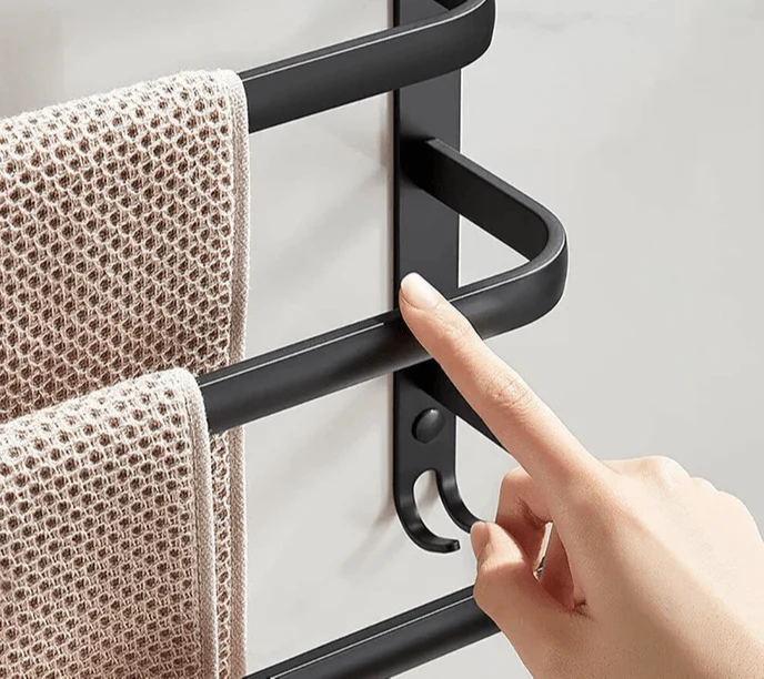 Vægmonteret Håndklædeholder i Aluminium - Pladsbesparende Design