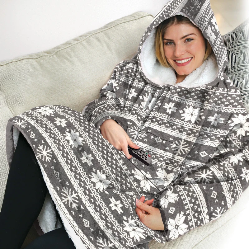 Ekstra Stor Hygge Hoodie med Lomme og Hætte