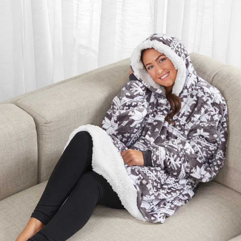 Ekstra Stor Hygge Hoodie med Lomme og Hætte