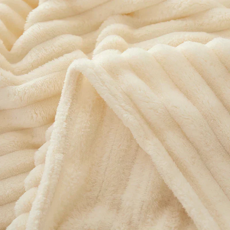 Luksuriøst Flannel Fleece Tæppe med Brede Striber