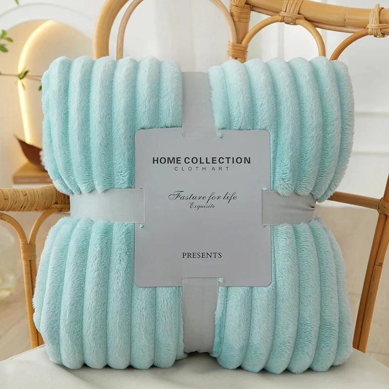 Luksuriøst Flannel Fleece Tæppe med Brede Striber