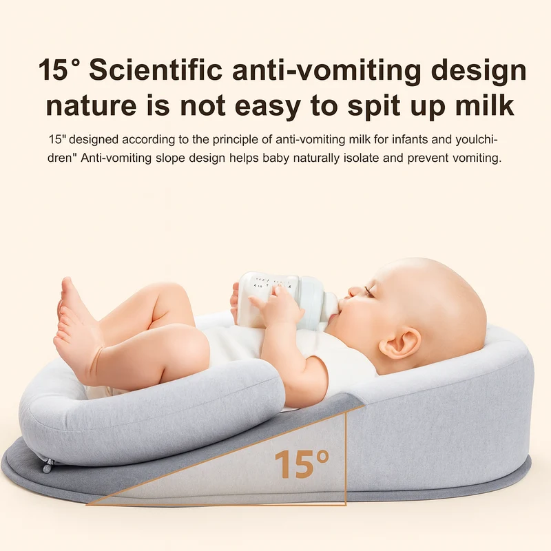 Ergonomisk Baby Kilepude med Antirefluks Støtte