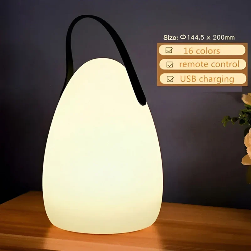 Bærbar LED Bordlampe med Justerbar Lys og Vandtæt Design