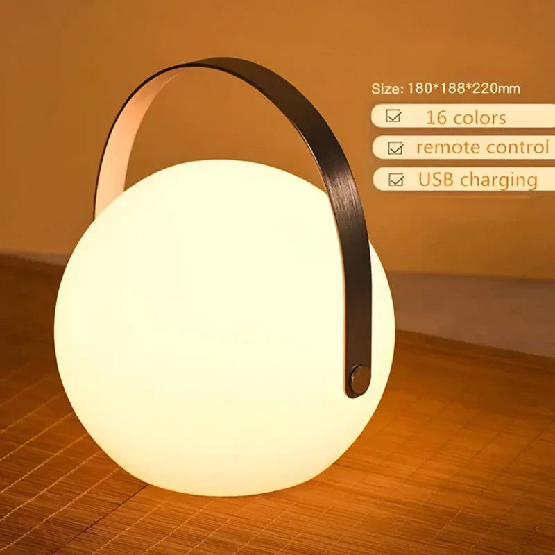Bærbar LED Bordlampe med Justerbar Lys og Vandtæt Design