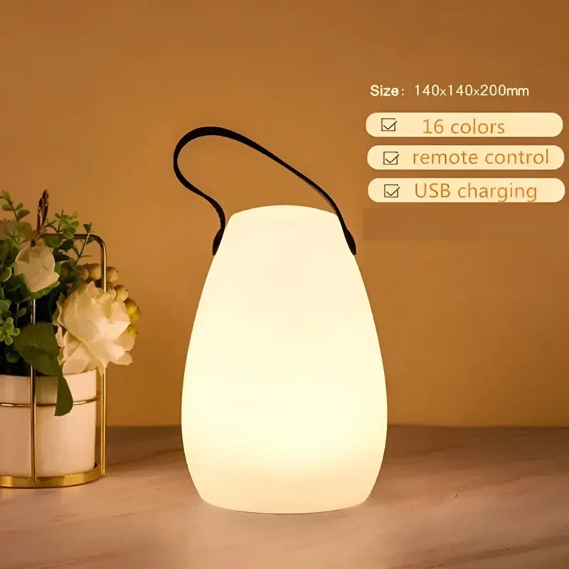 Bærbar LED Bordlampe med Justerbar Lys og Vandtæt Design