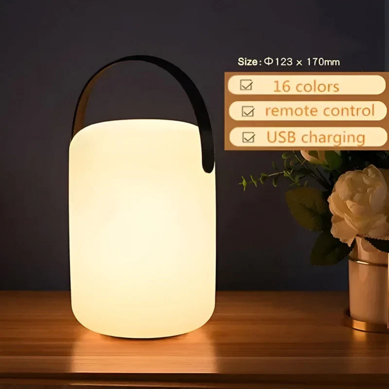 Bærbar LED Bordlampe med Justerbar Lys og Vandtæt Design