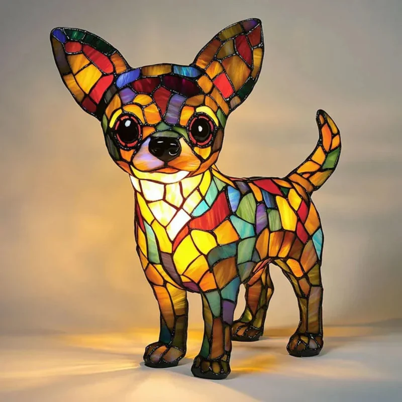 Farverig Hundelampe i Glasdesign - Skab Hygge i Dit Hjem