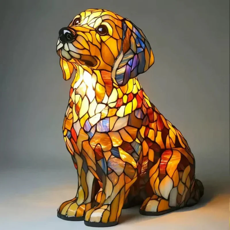 Farverig Hundelampe i Glasdesign - Skab Hygge i Dit Hjem