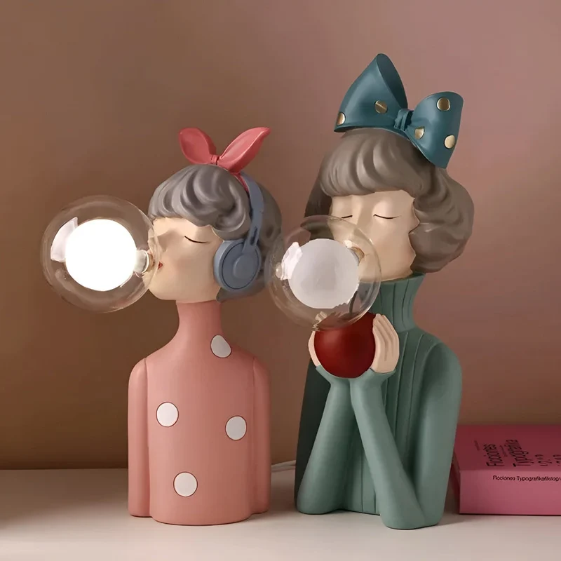 BubbleFairies Bordlampe – Eventyrlig Belysning med Tegneseriefigurer
