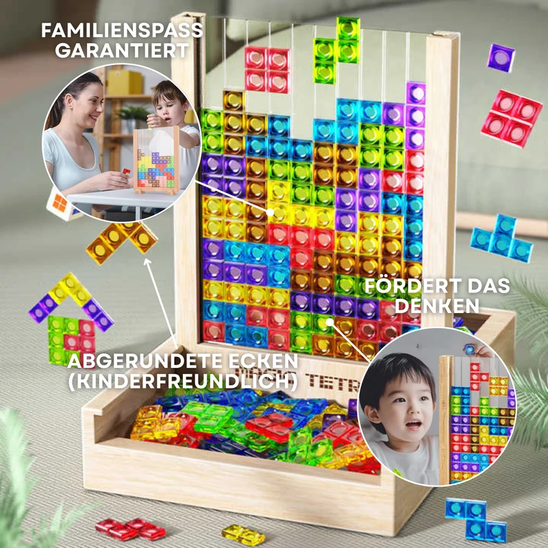 Bæredygtigt Træpuslespil med Tetris-design for Hjernetræning