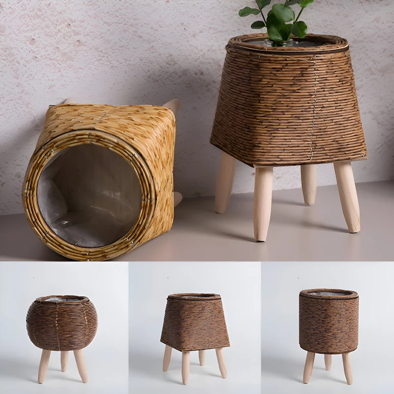 Håndvævet Plantekrukke i Rustikt Design | Holdbar og Elegant