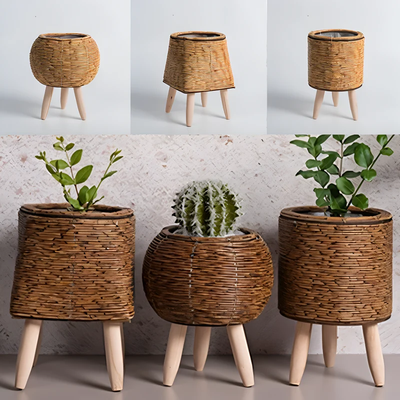Håndvævet Plantekrukke i Rustikt Design | Holdbar og Elegant