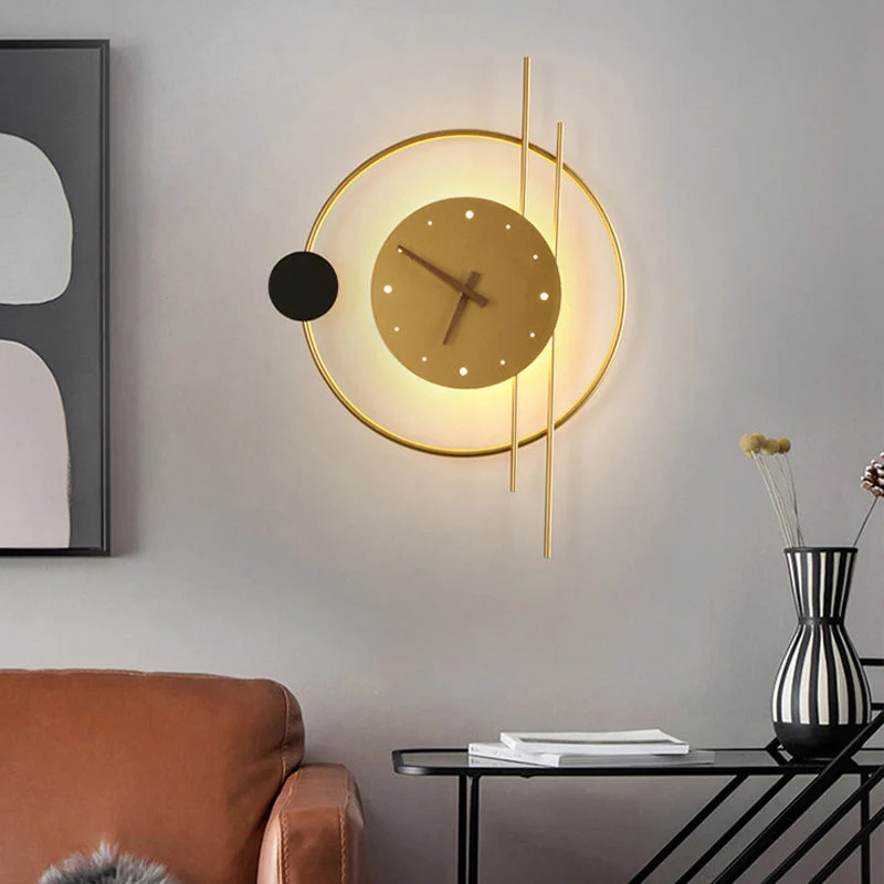 Moderne LED Vægur med Justerbart Lys – Stilfuldt og Funktionelt