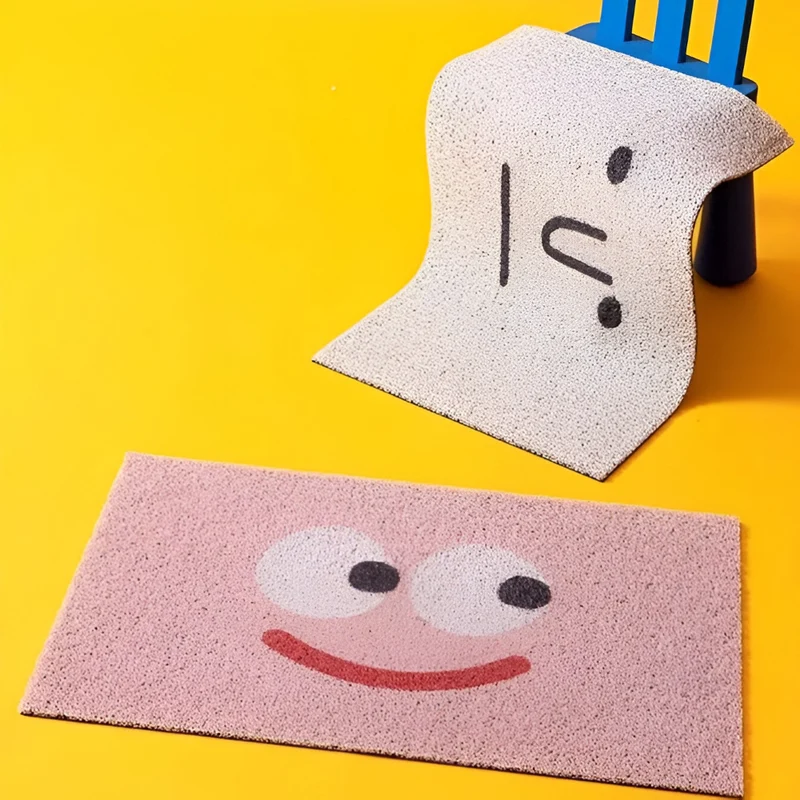 Skridsikker Smiley Dørmåtte – Vandabsorberende, Indendørs/Udendørs