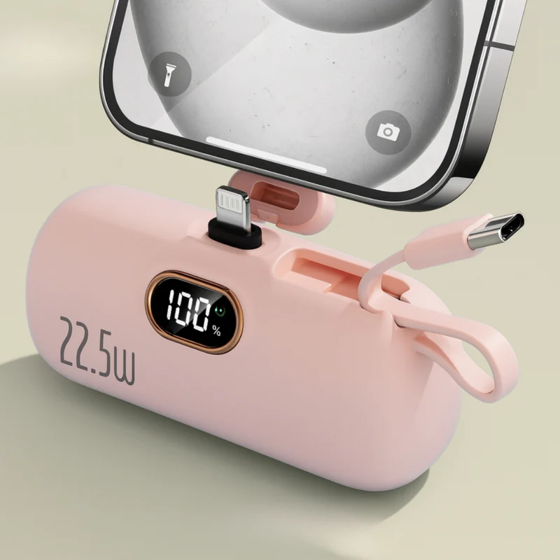 Kraftfuld 5000mAh Powerbank med 22.5W Hurtigopladning