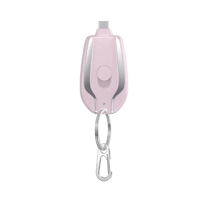 Nøglebundt Powerbank - Hurtig Opladning til iOS og Type-C