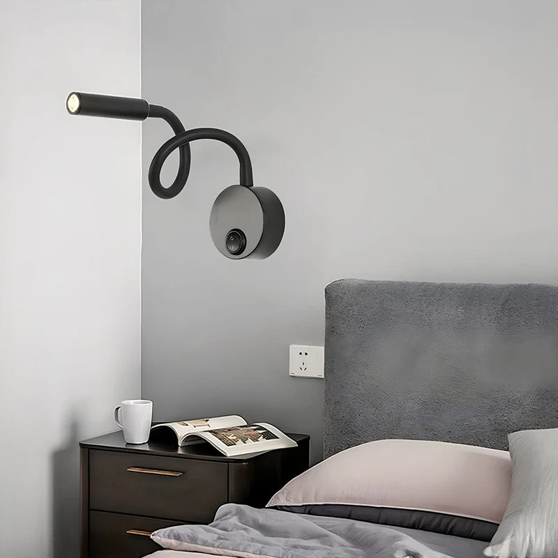 Justerbar LED Læselampe med 360° Fleksibel Arm og Kontakt