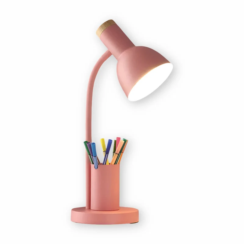 Moderne LED Bordlampe med Penneholder og Justerbart Lys