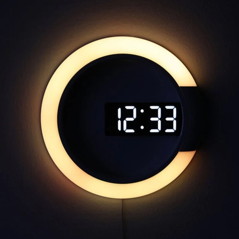 Elegant LED Vægur med Fjernbetjening – Skab Stemningsfuldt Lys