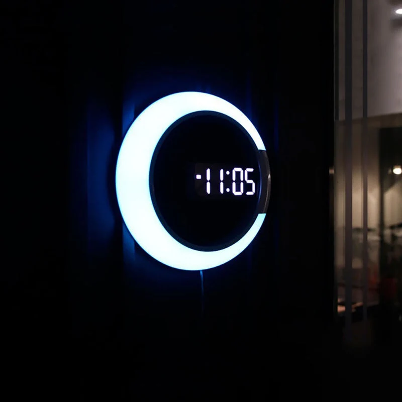 Elegant LED Vægur med Fjernbetjening – Skab Stemningsfuldt Lys