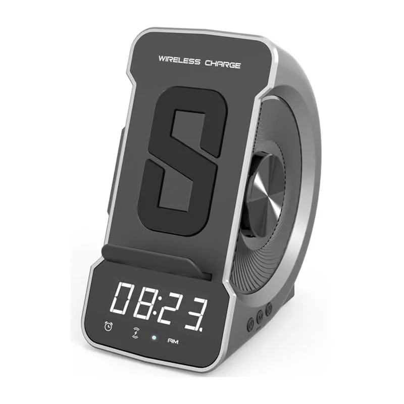 Bærbar Bluetooth Højttaler med Alarm & Trådløs Opladning