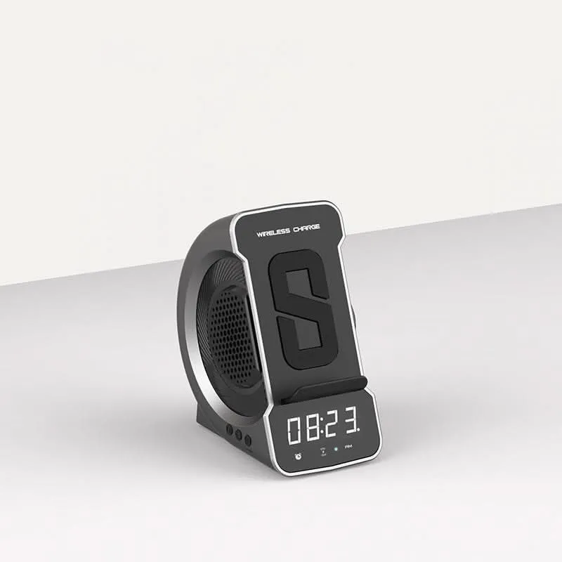 Bærbar Bluetooth Højttaler med Alarm & Trådløs Opladning