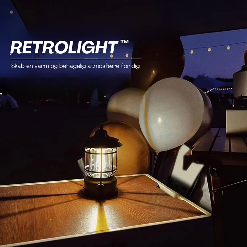 Retro Campinglampe med 360° LED og Magnetisk Montering