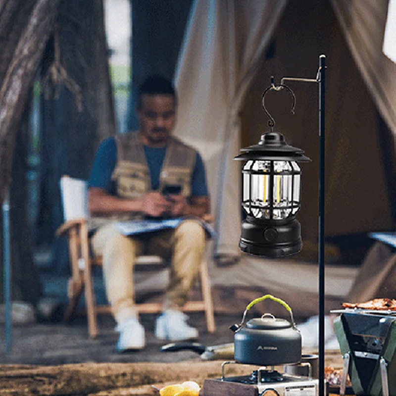Retro Campinglampe med 360° LED og Magnetisk Montering