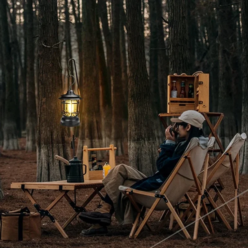 Retro Campinglampe med 360° LED og Magnetisk Montering