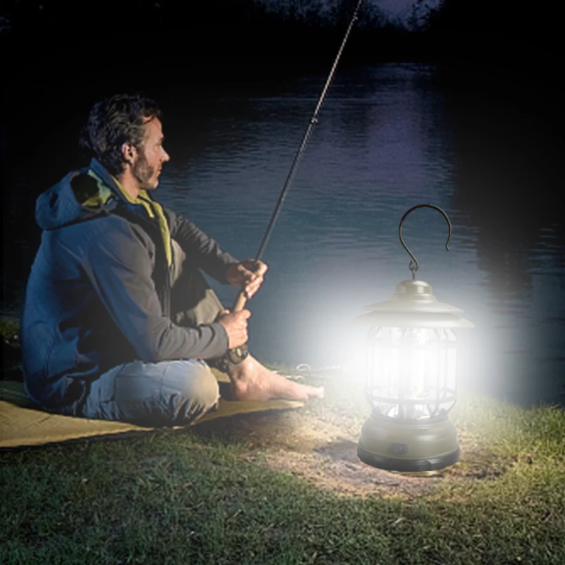 Retro Campinglampe med 360° LED og Magnetisk Montering