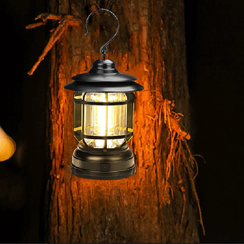 Retro Campinglampe med 360° LED og Magnetisk Montering