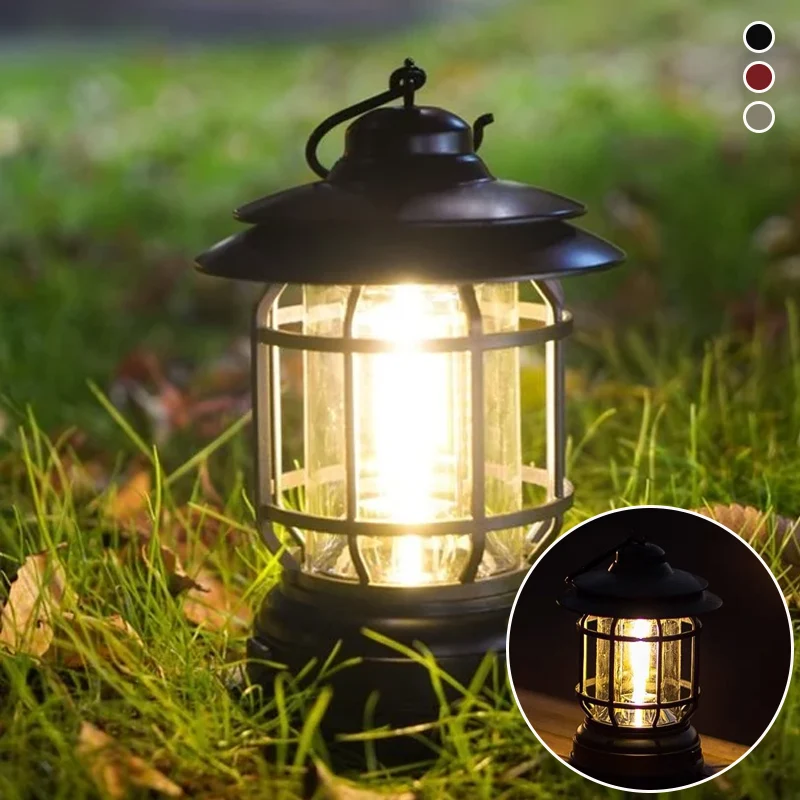 Retro Campinglampe med 360° LED og Magnetisk Montering