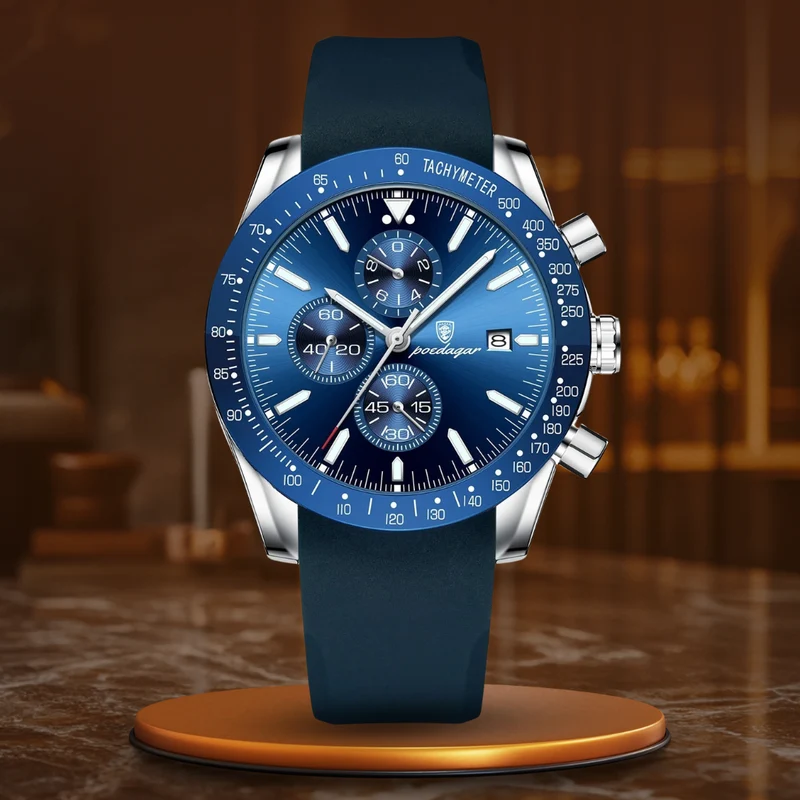 Elegant Chronograph Armbåndsur med Dato & Stilfuldt Design