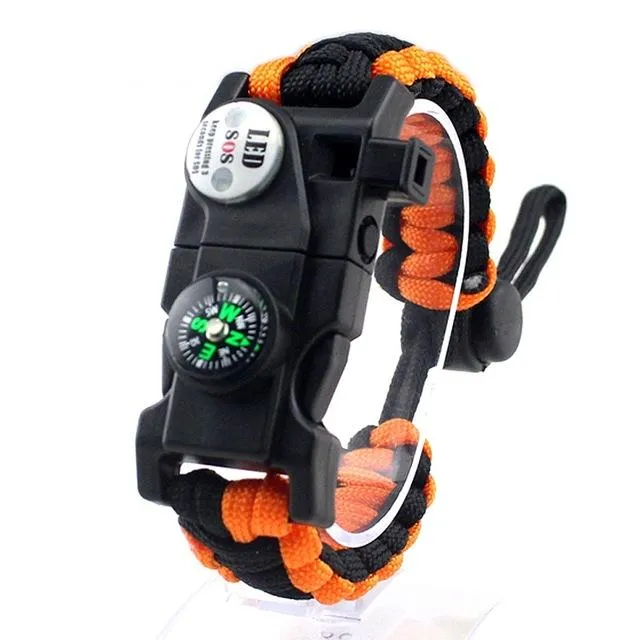 Multifunktionelt Survival-Armbånd med Paracord og Værktøjer