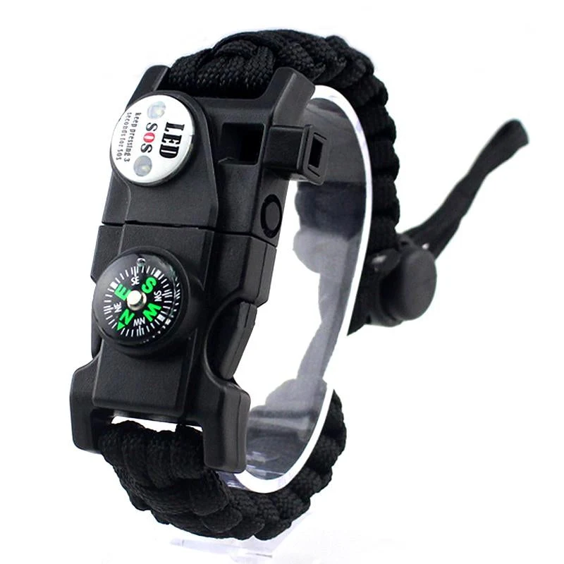 Multifunktionelt Survival-Armbånd med Paracord og Værktøjer