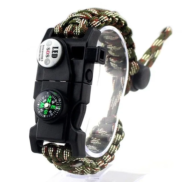Multifunktionelt Survival-Armbånd med Paracord og Værktøjer