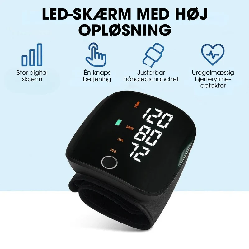 Præcis Blodtryksmåler med Stor Skærm for Nemt Helbredstjek