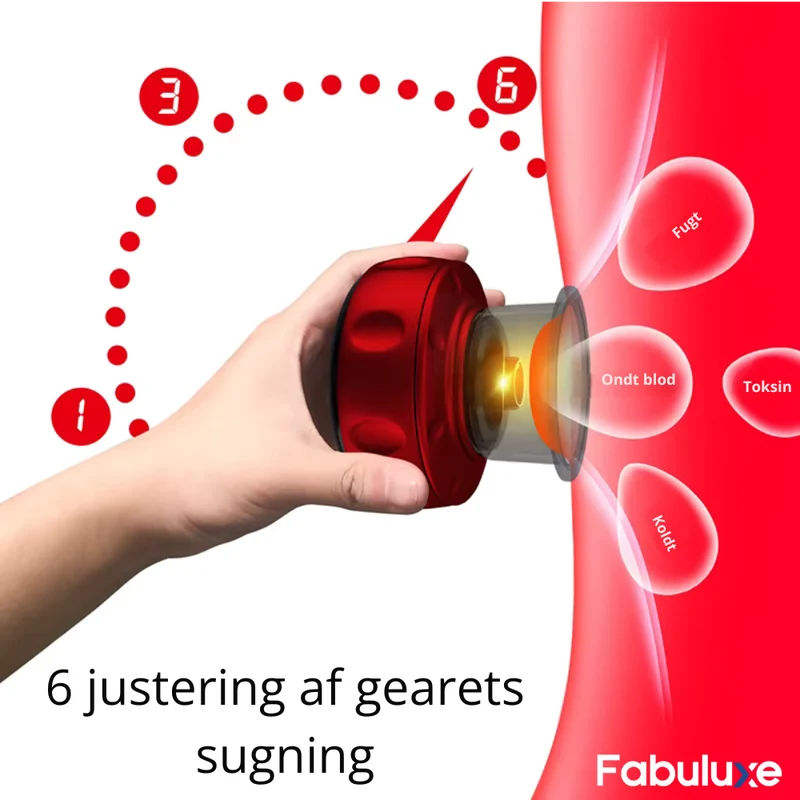 Bærbar Cupping Massager med Varmeterapi og Rødt Lys
