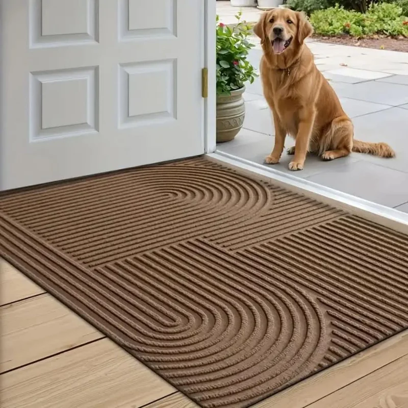 Elegant og Absorberende Dørmåtte med Moderne Kurve Design