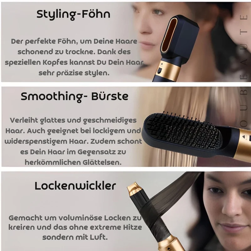 5-i-1 Hårstyler med Luftteknologi til Skånsom Styling